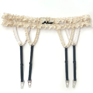 Adorella Garter Belt in Vintage Crochet Lace