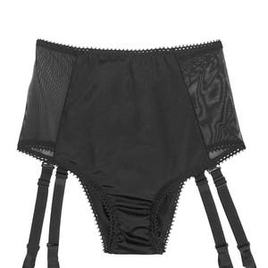 Cardamine Lace Up Garter Short in Black Silk Charmeuse image 7