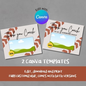 Softball Coach Gift Canva template team photo, Editable Softball Gift Printable Download, Thank you Coach Appreciation, end of season gift