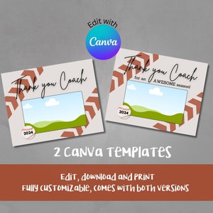 DIY Team Photo for Baseball Coach Canva template, Editable Baseball Gift Printable Instant Download, Thank you Coach Appreciation
