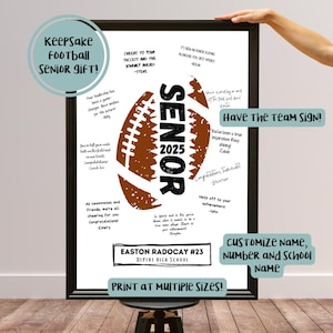 Custom Printable Senior Night Gift Football Poster for Signatures | End of Season Team Gift | Football Senior Night | Digital Download