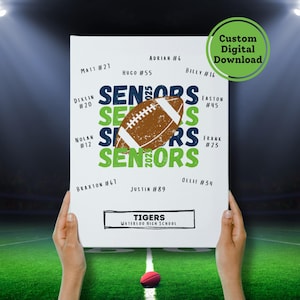 Custom Printable Senior Night Gift Poster for Football Team | End of Season Team Gift | Football Senior Night | Digital Download