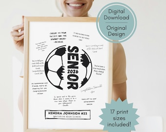Custom Printable Senior Gift Soccer Poster for Signatures | End of Season Team Gift | Soccer Senior Night | Digital Download
