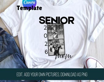 Modelo de foto PNG personalizado para camisetas e presentes para mães de formandos | Modelo editável no Canva | PNG personalizável para esportes ou formaturas