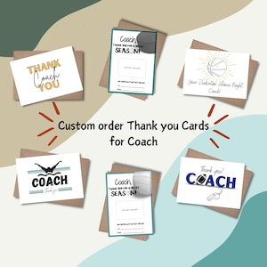 Tarjeta de agradecimiento imprimible hecha a medida para entrenador deportivo, tarjetas de agradecimiento de descarga digital personalizadas de nuestra tienda, regalos de entrenador