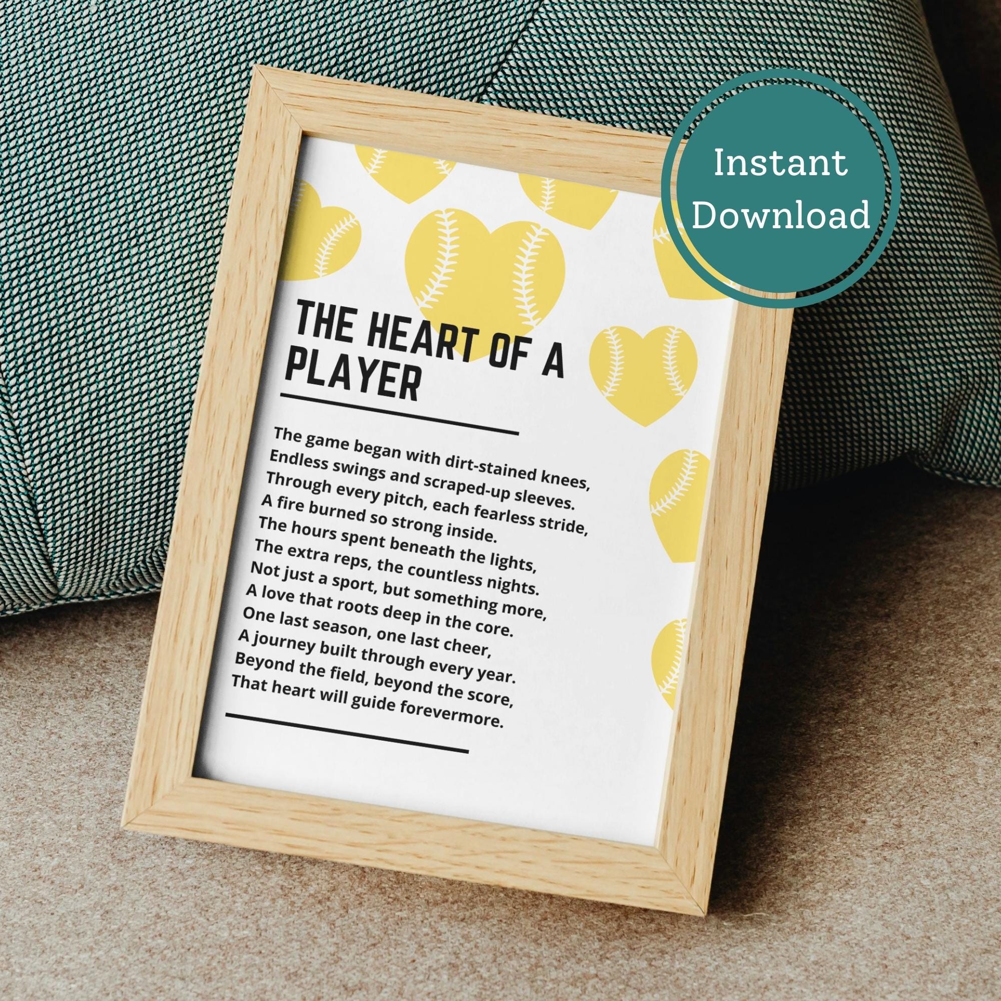Printable Softball Senior Night Gift Poems, Senior Night Letters From