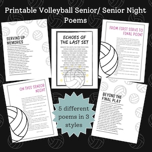 Poema imprimible para regalar a un jugador de voleibol en la noche del último año, carta para la noche del último año de parte de mamá, papá y padres, poema de voleibol, regalo de fin de temporada, graduación