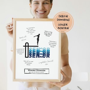 Individuell druckbares Senior Geschenk Dive Swim Team Poster für Unterschriften | Saisonende Geschenk | Swim Club Tauchen Senior Nacht | Sprung vom Sprungbrett