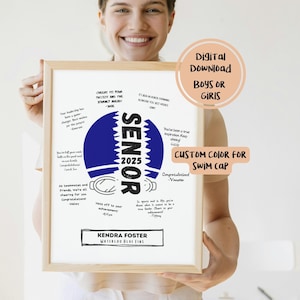 Individuell druckbares Senior Geschenk Swim Team Poster für Unterschriften | Saisonende Team Geschenk | Swim Team, Club Senioren Nacht | Digitaler Download