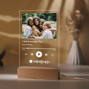 Custom Light Up Music Acrylic Plaque, Personalized Photo Night Light, Acrylic Album Cover Night Lamp, Photo Frame Gift, Best Friend Gift