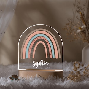 Custom Baby Rainbow Night Light, Personalized Cute Night Lamp for Kid, Baby Name Acrylic Night Light, Baby Girl Gift, 1st Birthday Gifts