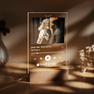 Personalized Song Acrylic Plaque, Custom Music Photo Night Light, Album Cover Night Lamp, Bedside Lamp, Bedroom Decor, Gift for Girlfriend