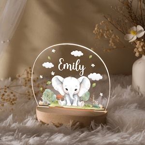 Personalized Baby Name Night Light with Animal, Custom Kid Name Bedside Lamp, Nursery Decor, Newborn Gift for Baby Girl, Back to School Gift