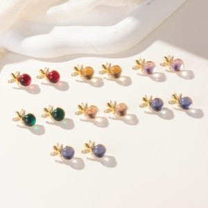 Orecchini estivi con dopamina e zirconi/Gioielli con zirconi cubici in vetro/Orecchini con zirconi cubici/Orecchini vintage/Gioielli estivi/Orecchini con pietre preziose/Regalo per lei