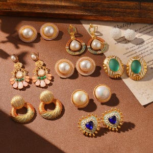Vintage Perlen Ohrringe/handgefertigte Emaille Perlen Ohrring/Vintage Perle Emaille Ohrringe/Gold Ohrstecker/eleganter Schmuck/Brautjungfer Schmuck/Geschenk für sie