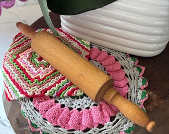 Rolo de madeira rústico em miniatura, estilo casa de campo, pequeno, vintage, 30 cm (12 polegadas)