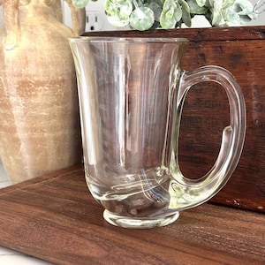 Drinking Mugs for Coffee or Beer Indiana Glass Tiara Hunter Horn Large Handle Clear Glass/Large Steins c. 1970&#39;s Vintage Sold Separately