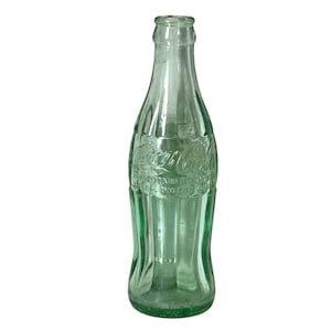 1952 Coca-Cola glazen fles met hobbelrok uit Beaumont TX limoengroen 6 oz midden van de eeuw modern