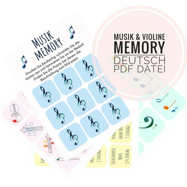 Musik & Violine Memory Spiel, Deutsch