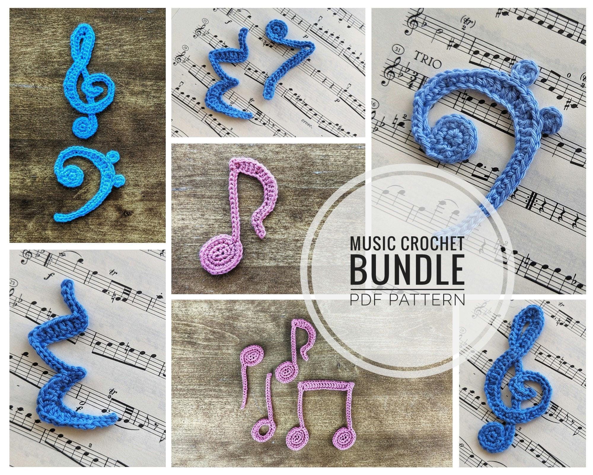 Crocheted Instruments Music Music Crochet Bundle, PDF Crochet Patterns, English - Etsy
