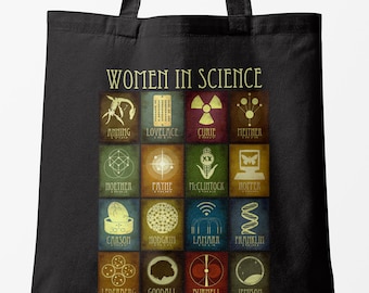Women in Science Cotton Canvas Tote Bag, STEM Teacher Gift