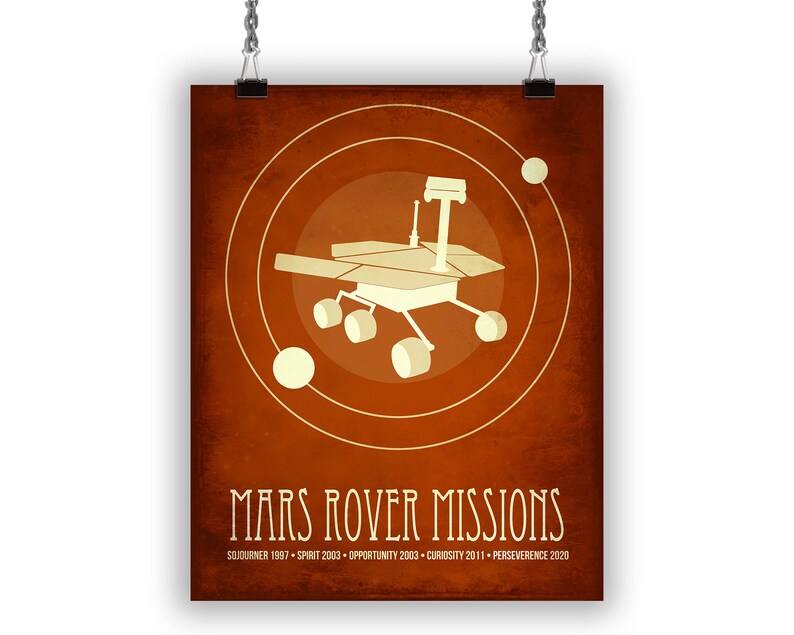 Mars Rover Missions NASA Space Art Print Robot Science - Etsy