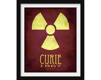 Marie Curie Physics Art Print, Women in Science Chemistry Decor, STEM Poster for Classroom