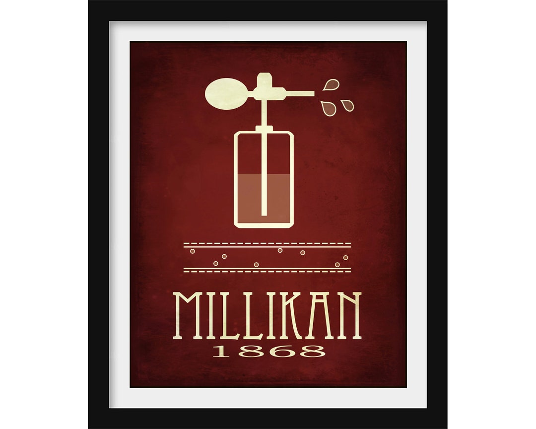 Robert Millikan Physics Art Print, Oil Drop Science Experiment, STEM ...