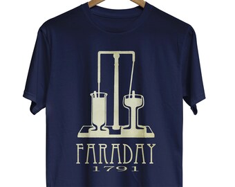 Faraday Science Tshirt - Chemistry Gift, Experiment Diagram, Physics Shirt, Rock Star Scientist, STEM Illustration, Chemistry Tshirt