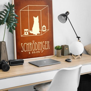 Schrodinger's Cat Art Print, Quantum Physics Science Decor, Gift for Teacher or Scientist image 3