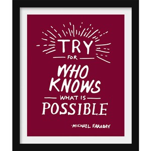InspirationalArt Print with Quote by Scientist Michael Faraday, Science Geek Decor, Physics Teacher Gift
