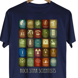 Science Tshirt, Geeky Graphic Tee, Rock Star Scientist Shirt image 1