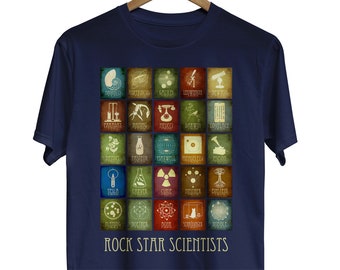 Science Tshirt, Geeky Graphic Tee, Rock Star Scientist Shirt