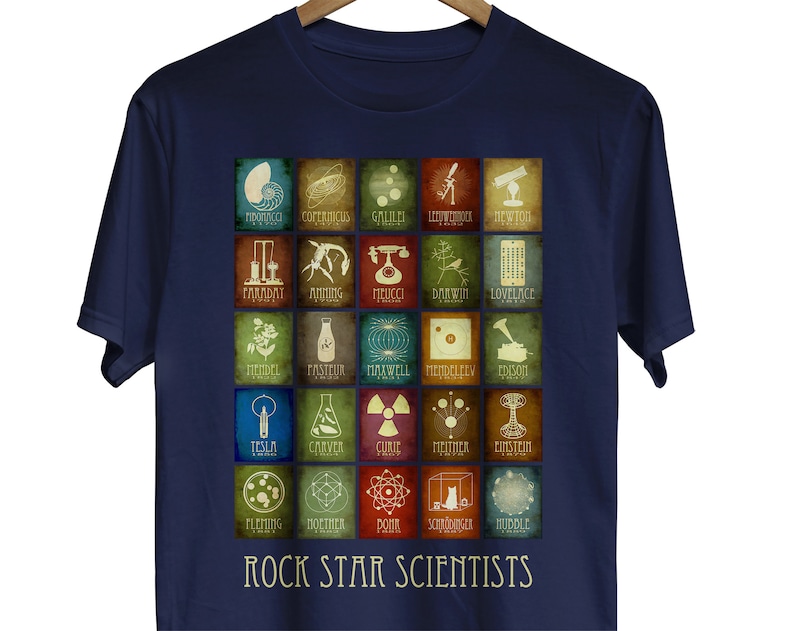 Camiseta científica, camiseta gráfica geek, camiseta científica estrella de rock imagen 1