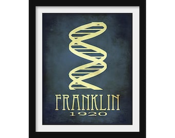 Rosalind Franklin Chemistry Art Print, DNA Science Poster for Women in STEM