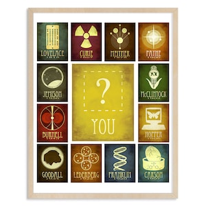Inspirational Female Scientists Art Print, Women in Science, STEM Student Gift, Classroom Poster, Feminist Nursery Decor for Girls Bedroom