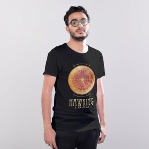 Stephen Hawking Tshirt, Black Hole Outer Space, Physics Shirt, Geeky Shirt, Astronomy Illustration Hawking Radiation Diagram, STEM T-shirt image 2
