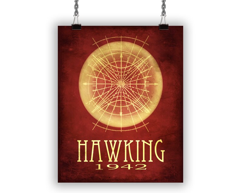 Stephen Hawking Astronomy Art Print, Science Decor for Classroom or Office image 2