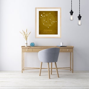 Gemini Constellation Art Print, Astrology Gift - Etsy