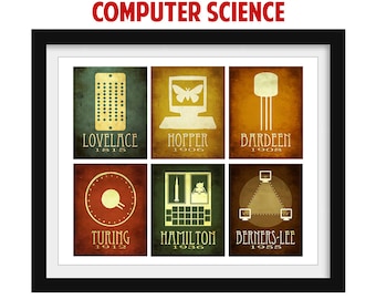 Computer Science Art, Scientist Gift, Geek Nursery Print, Scientific Dorm Decor, Engineer Gift, Ada Lovelace, Coding Gift, Famous Women