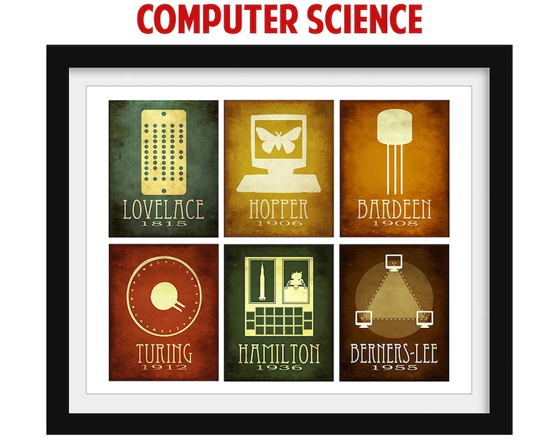 Computer Science Art Scientist Gift Geek Nursery Print Etsy