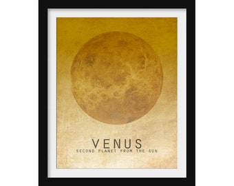 Venus Art Print, Planets in the Solar System, Astronomy Classroom Decor, Science Teacher Gift