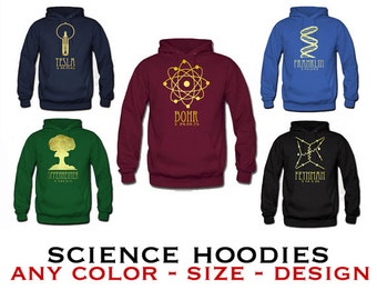 Science Hoodie Sweatshirt.  Rock Star Scientist Sweater, Geeky STEM Shirt, Hooded Pullover Sweat Shirt, Science Geek Gift, Winter Clothing