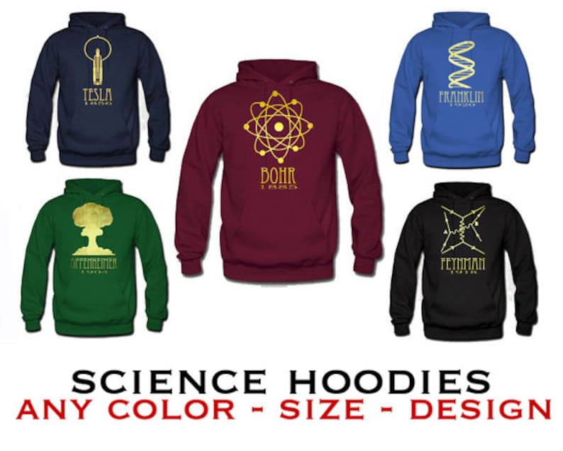 Science Hoodie Sweatshirt. Rock Star Scientist Sweater, Geeky STEM Shirt, Hooded Pullover Sweat Shirt, Science Geek Gift, Winter Clothing image 1