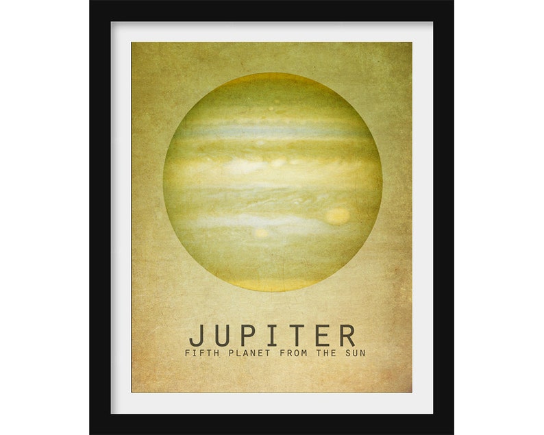 Jupiter Art Print Solar System Wall Decor Outer Space Etsy
