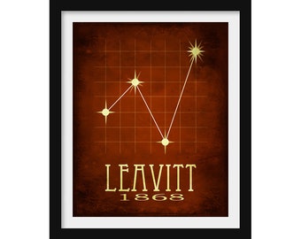 Leavitt Astronomie Kunstdruck, Sternenkarte Astronomen Geschenk, Frauen In Wissenschaft Dekor, Weltraum Poster