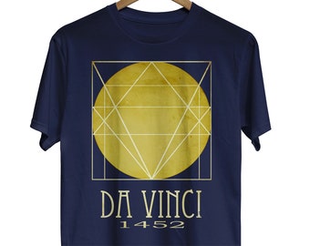 T-shirt Léonard de Vinci, cadeau pour inventeur ou artiste de génie, t-shirt graphique minimaliste