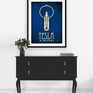 Nikola Tesla Rock Star Scientist Art Print, Famous Inventor in History, Science Decor for Classroom or Scientist Bedroom image 4