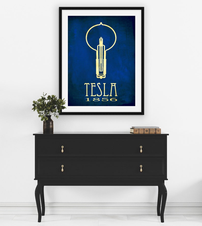 Nikola Tesla Rock Star Scientist Art Print, Famous Inventor in History, Science Decor for Classroom or Scientist Bedroom image 4