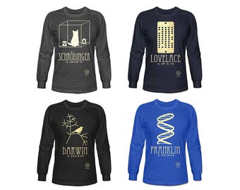 Long Sleeve Science Shirt - Science Teacher Gift, Professor Gift, Geeky Logo T-Shirt, Rock Star Scientist Shirts Megan Lee